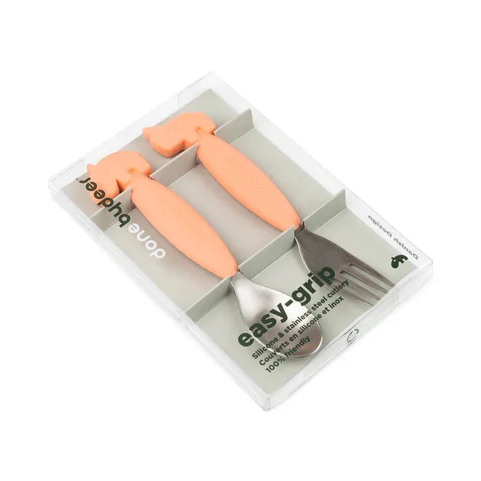 EASY GRIP CORAL DEER FRIENDS SPOON & FORK SET