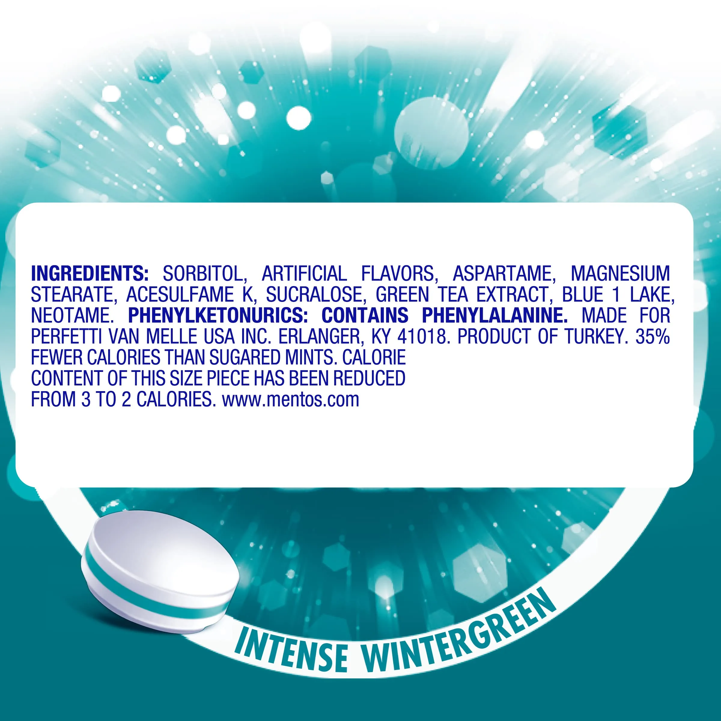 Mentos Clean Breath Sugarfree Hard Mint, 150pc, Intense Wintergreen (Pack of 4 Bottles)