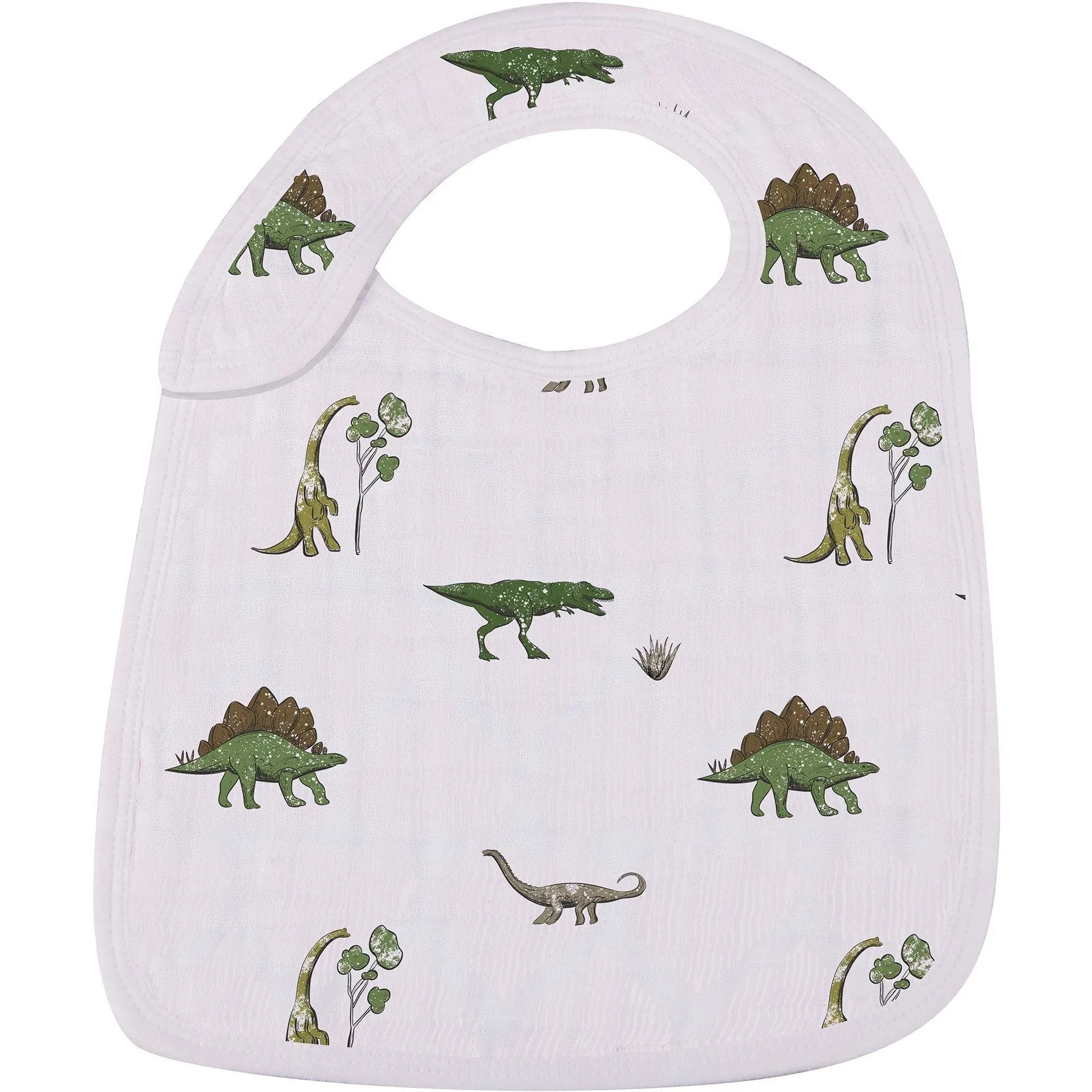 Newcastle Classics Dino Days Cotton Muslin Snap Bibs 3-Pack