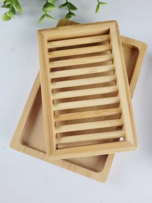 Plantish, Dual Layer Bamboo Soap Dishes