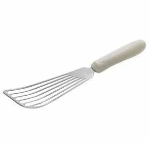 Winco TWP-60 6-1/2" Blade Fish Spatula with Whie Ergonomic Plastic Handle